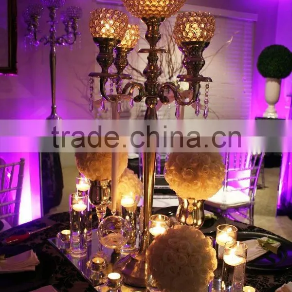 Hot!! Wedding Crystal Candelabra on Sale , Decorative Wedding Table Candelabra Centerpiece, photo-4