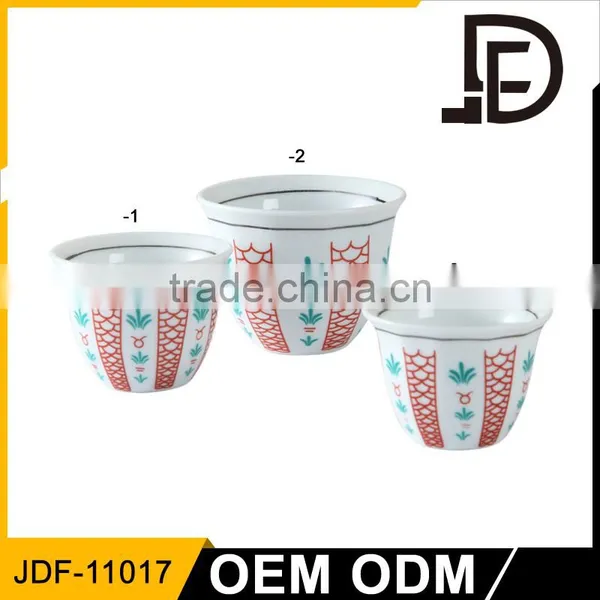 Pocelian 60cc/90cc/120c150 Arabic Cawa Cup Ceramic Small Coffee Cup With Normal Printing photo-2