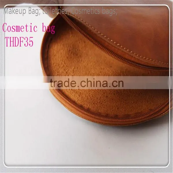 Brown Cosmetic Bag Custom Cosmetic Bag Make up Bag Brass Zipper Four Size Available photo-5