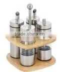 WOODEN SPICE RACK, SET OF 4