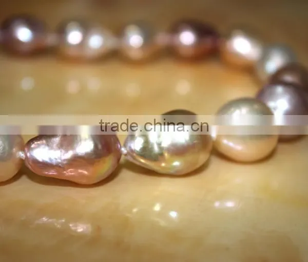 15-16mm Multicolors Edison Pearl With Gold Clasp Necklace photo-3