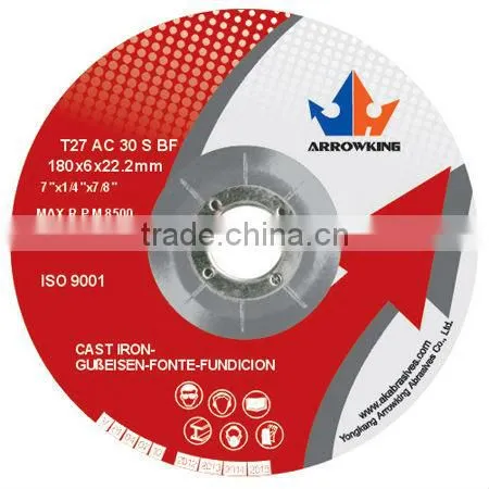7'' 180x6x22.2mm DC Resin Reinforced Grinding Wheel &disc for Metal