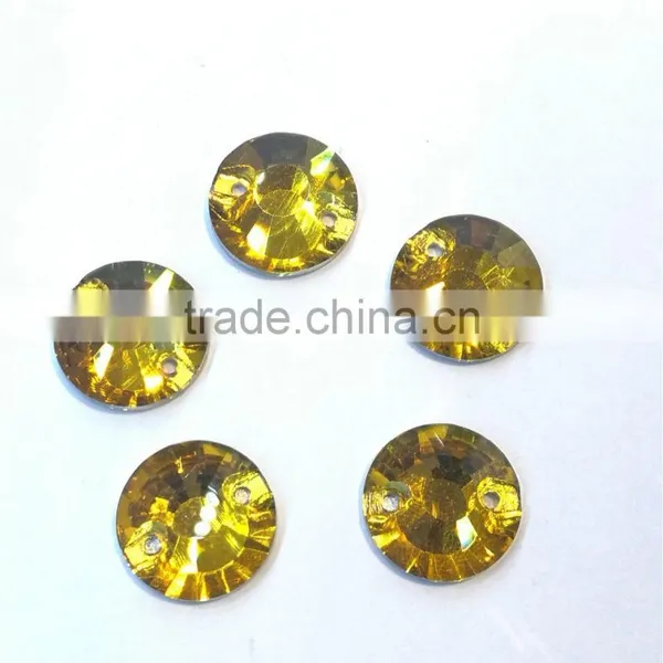 Sew on Crystal Flat Back Rhinestone Glass Pendant With Holes for Jewelry Making photo-2