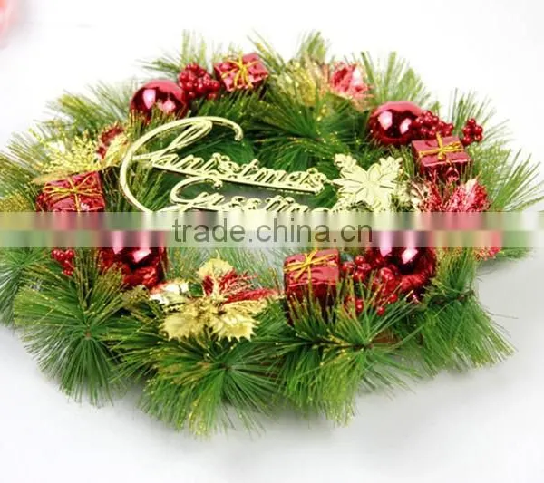 HFR-T331 Plastic Indoor Christmas Wreaths 2014 Wholesale Artificial Christmas Wreaths photo-4