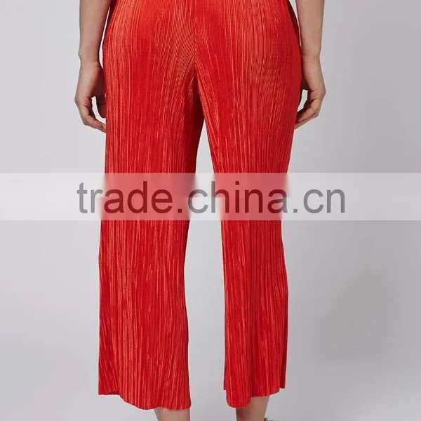 Women Clothing Latest Fashion Pleated Casual Red Fashion Pant Jogger Pant photo-3