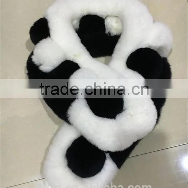 2016 New Genuine Rex Rabbit Fur Scarf Fur Wraps Muffler Fur Balls Warmer for Winter Shawls Scarf photo-6
