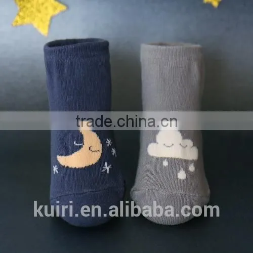 Children Cute Socks Baby AB Kids Cloud Moon Socks Baby Rubber Slip-resistant Floor Socks photo-2