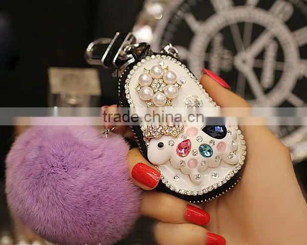 Mini Lovely Leather Key Wallet Car Key Bag Small Zipper Car Key Holder Bags photo-2
