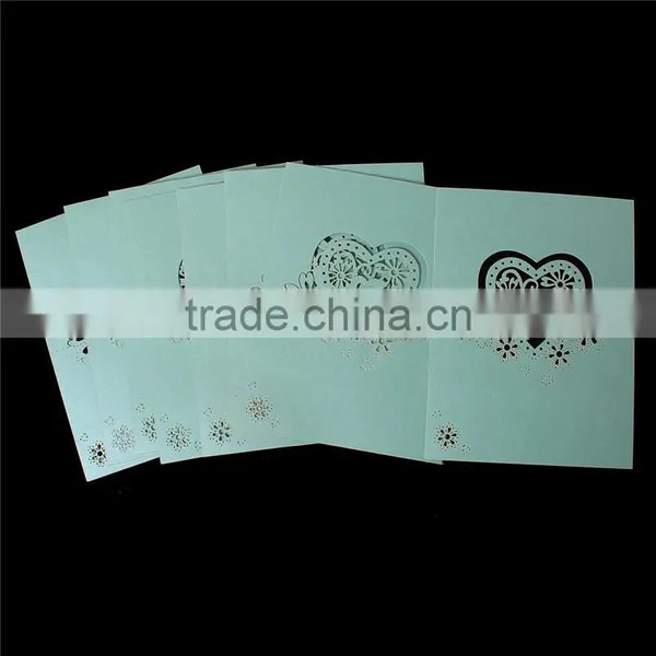 Paper Wedding Party Name Place Cards Heart Hollow Mint Green photo-3