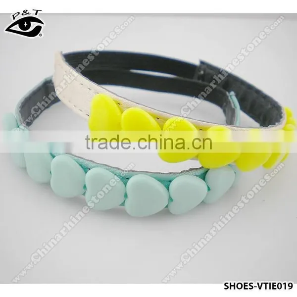 6 Colors Heart Design Not-slip Lace Elastic Shoe Straps Decorative Shoe Strap photo-2