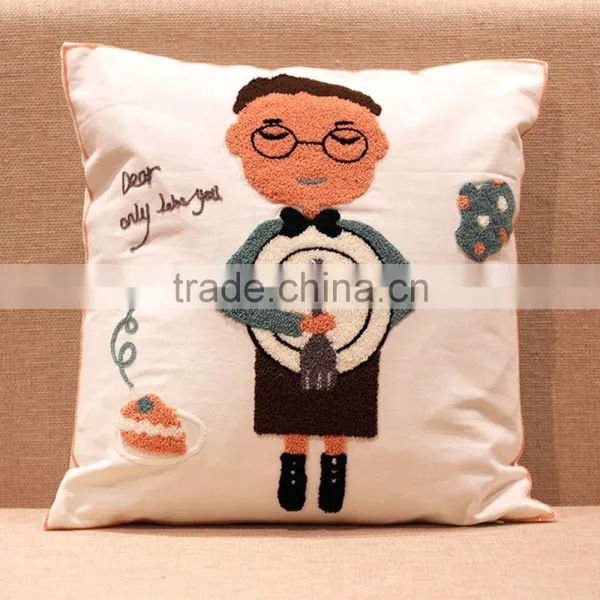 2016 New Cotton Wool Embroidery Special Canvas Home Furnishing Square Pillow Cover Hot Sales photo-6