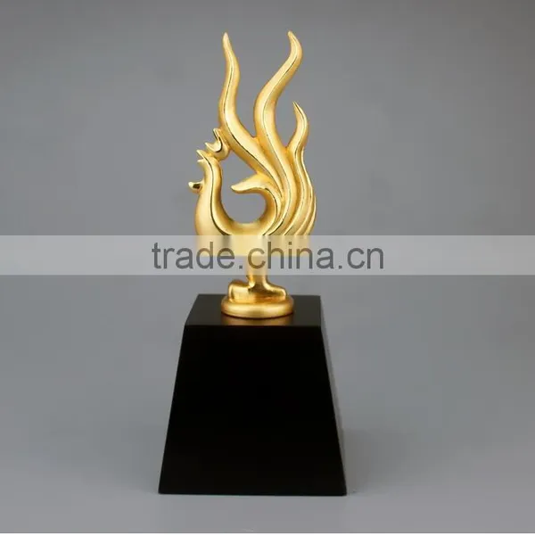 High Quality Beautiful Crystal Gold Plated Chanticleer Trophy BusinessS GIFT photo-2