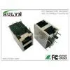 2X1 Stacked RJ45 Jack With 100Base Transformer and LEDs.