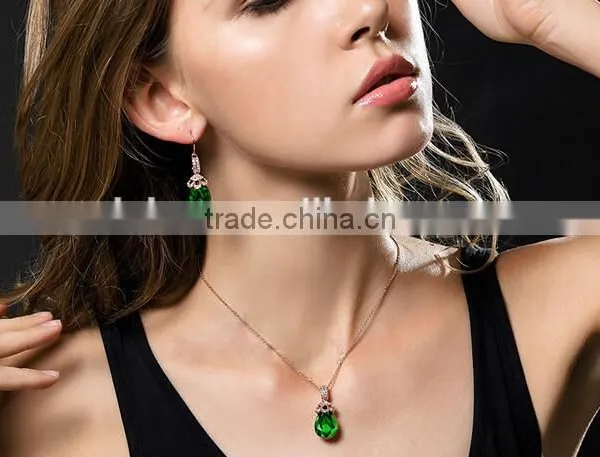 Wedding Bridal Party Crystal Rhinestone Pendant Necklace & Earrings Jewelry Sets photo-5