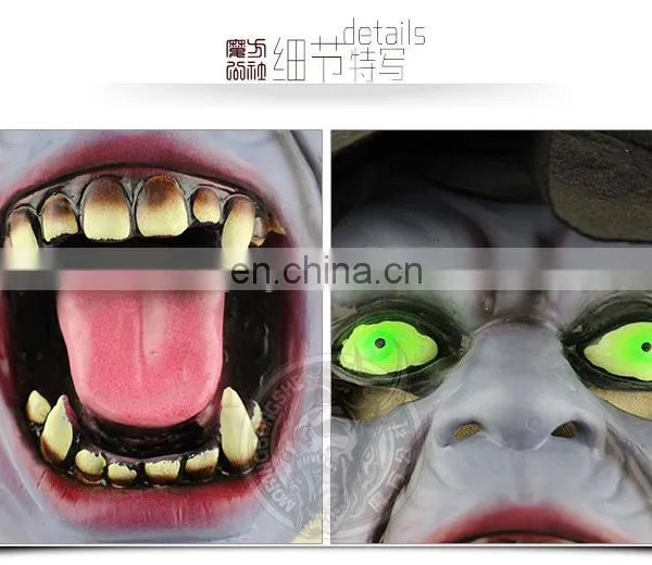 Halloween Witch Scary Latex Mask With Wigs photo-6