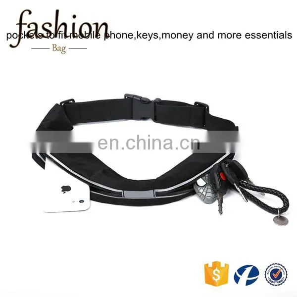 Price Cheap Black Neoprene Clear 2 Pocket Simple Tension-Grade Sturdy Buckle Fanny Pack Wholesale For Women photo-3