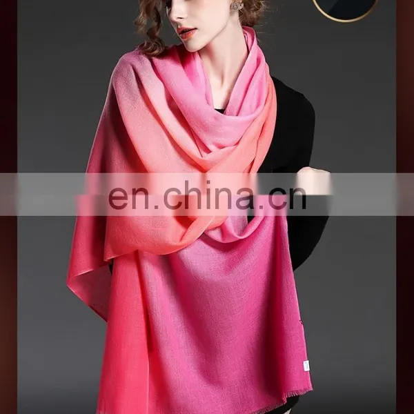 Factory Supply Lady Scarf 100% Double Sided Wool Scarf, Dubai Muslim Scarf photo-2