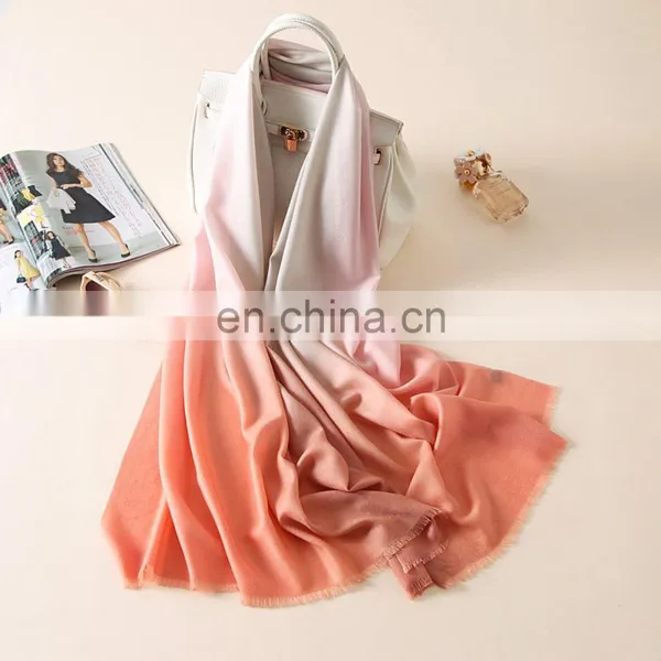 Hot Sale Multi Gradients Colors Joker Pashmina Long Wool Shawl Scarf photo-2