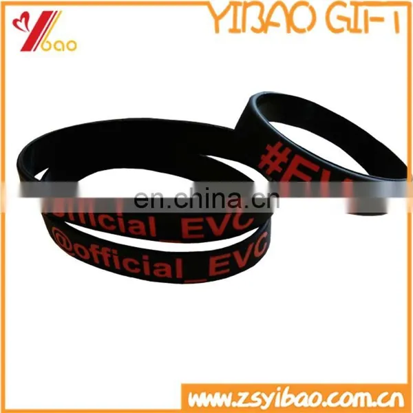 2017 Custom Cheap Debossed / Embossed / Print Fashion Sport Black Silicone Bracelets photo-4