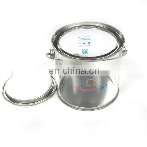 Popular Clear Candy Round Tin Can With Handle photo-2