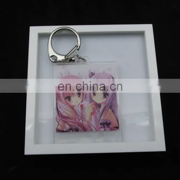 Made in China rectangle transperant acrylic keychain photo insert