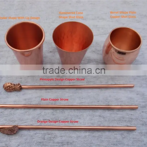 Set of 6 Copper Straw and One Cleaning Brush, Copper Drinking Pipe With Cleaning Bruch photo-5