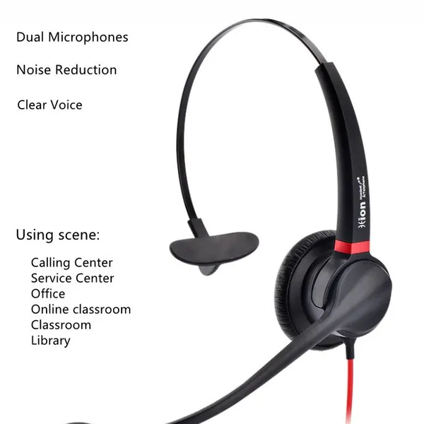 Hion U90 Popular Calling Center Online Teacher’s Best Choice USB Dual Microphones Noise Reduction Headphone photo-4