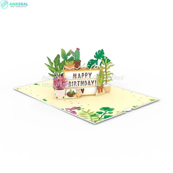 Happy Birthday Plants 3D Pop-up Card Best Birthday Blessing Card Gift for Parents photo-2