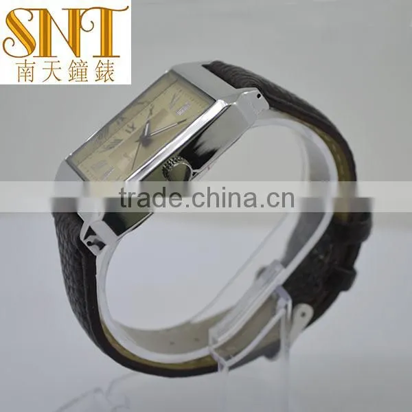 2016 Square Watch Women Case Leather Strap Sunray Dial Wholesale OEM Quartz Watch photo-2