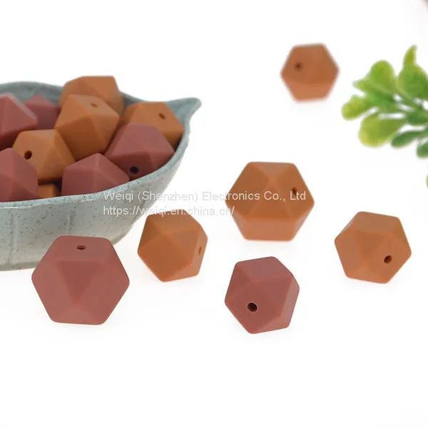 Teeth Food Grade Round Silicone Polygon Beads photo-2