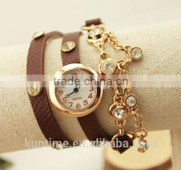 New Women Retro Leather Bracelet Butterfly Vintage Watches 2015 photo-6