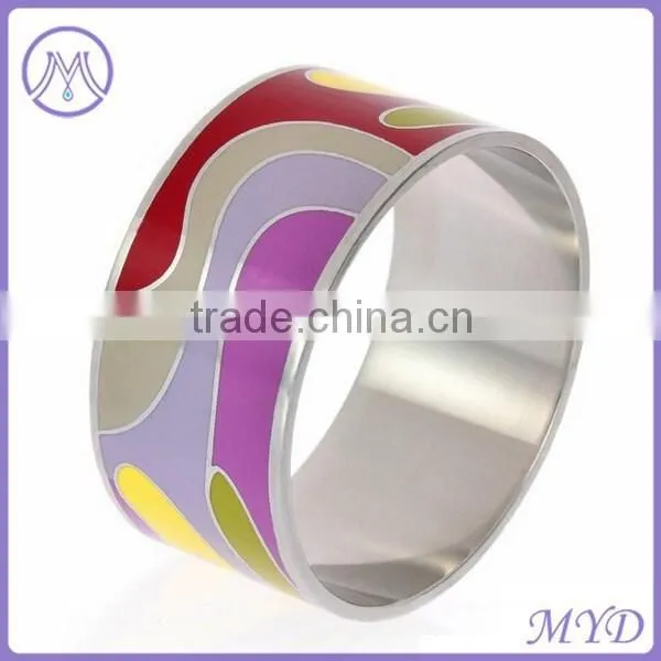 European Fashion Stainless Steel Enamel Cloisonne Bangle photo-5