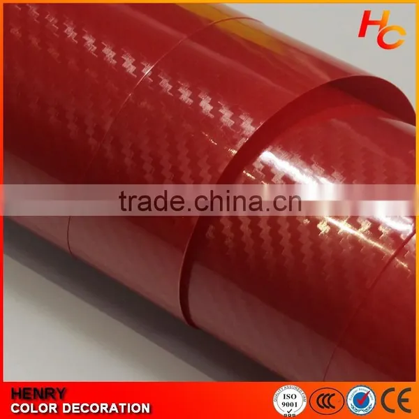 New Product Red Color Self Adhesive 3D Carbon Fiber Car Vinyl Film photo-5