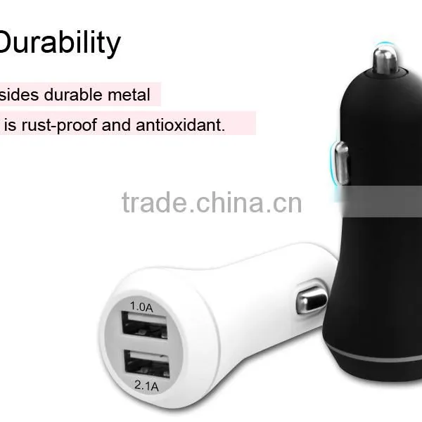 OEM Single 12v 3100amp 2 Port Usb Car Charger With Rubber Painting photo-3