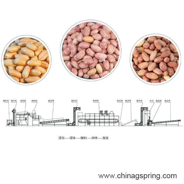 Fully Automatic Roasted Salted Peanut Production Line Industrial Snack Food Equipment