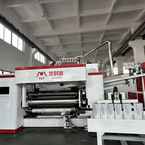 Four Shafs Rewinder High Capacity Energy Saving FLY 1500MM PE Stretch Film Machine Stretch Wrap Film Machine