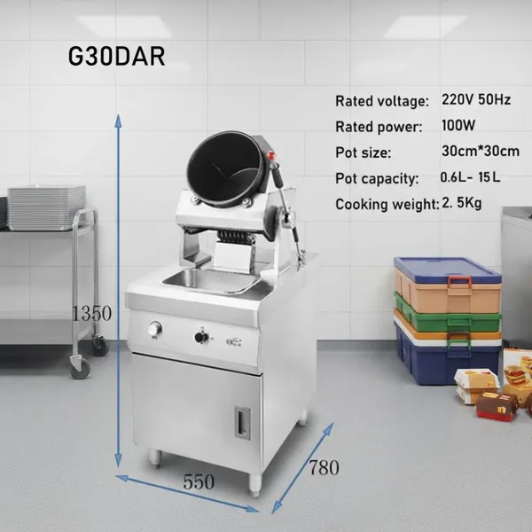 Automatic Gas Cooking Machine 15L Capacity Stir Fry Robot for Commercial Use Intelligent Kitchen Equipment for Fast Food photo-4