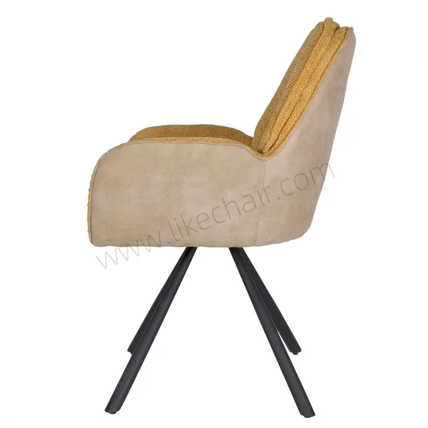 360 Swivel Modern Nordic Design Dining Chair Comfortable Velvet Fabric Durable Steel Legs Home Office Gym Hotel Hall Use photo-4