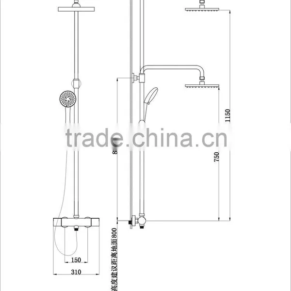 Top Shower, Hand Shower Thermostatic Bathroom Shower Faucet Set photo-3