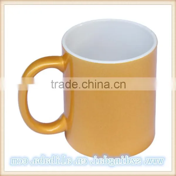 Silver & Gold Sublimation Mug 11OZ Sublimation Mug Golden Ceramic Mugs