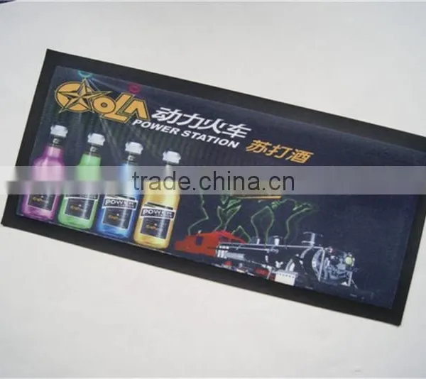Customized LLED Bar Mat With Full Color Printing, Super Water Absorb Rubber LED Bar Mat photo-3