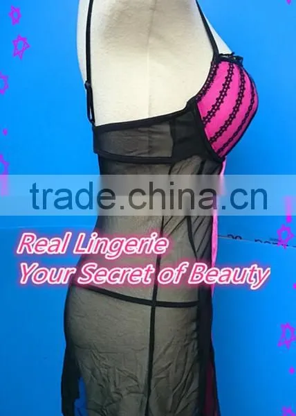 Mesh & Satin Lingerie Set, Sexy Babydolls photo-2