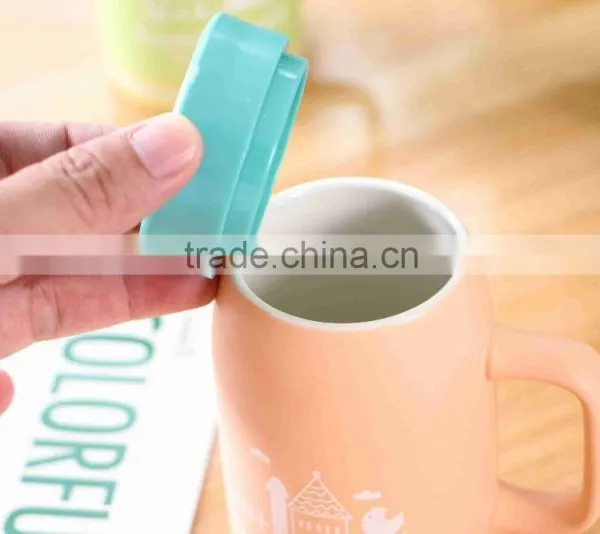 "Pinsun"ceramic Mug With Lid photo-3