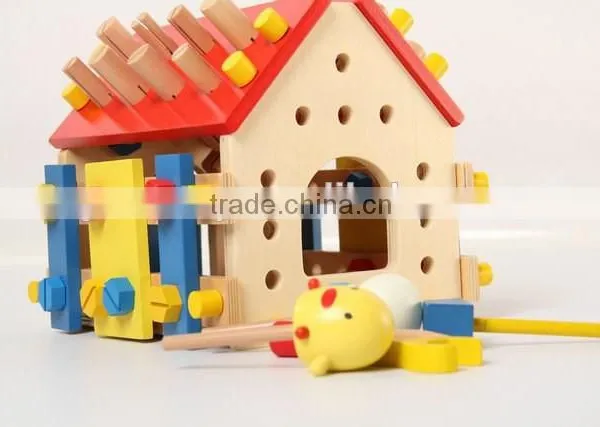 Children Small Toy Wooden Screw House