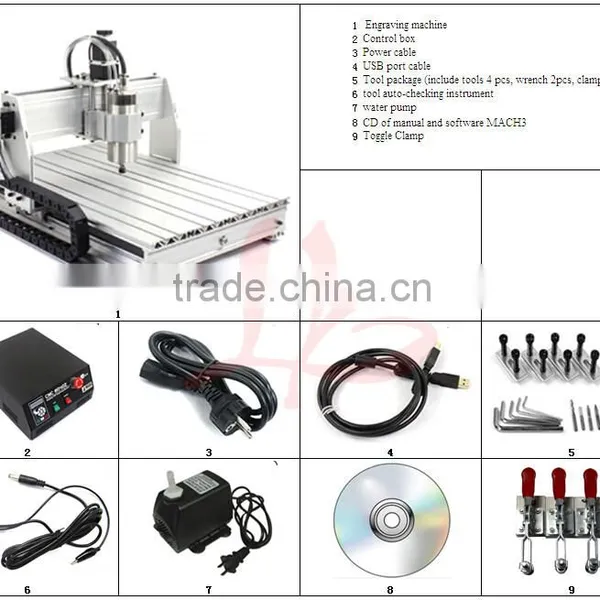 CNC Engraving Machine 6040 USB 3axis With 1.5KW Water Cooling Spindle photo-3