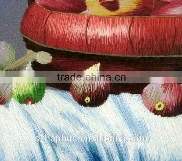 Handmade Embroidery on Silk Fabric for Home Decoration Pomegranate photo-5