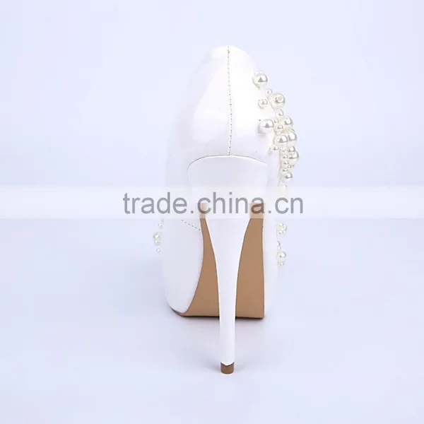 Wedding Shoes Sky-high Round Toe Platform Girl High Heels Women Pumps Shoes photo-5