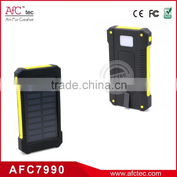 Outdoor Waterproof Emergency Logo Customized 8000mAh Usb Portable Solar Powerbank Charger photo-2