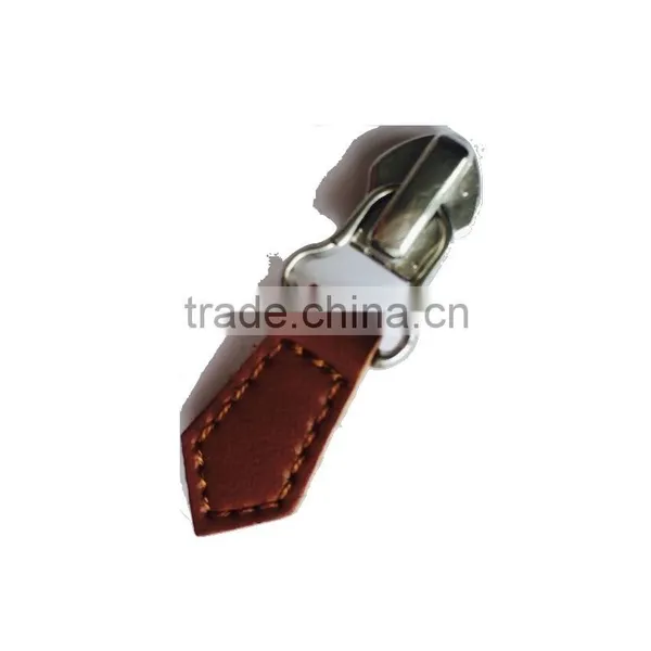Brown Black Quality OEM Leather PU PVC Zipper Pull photo-2
