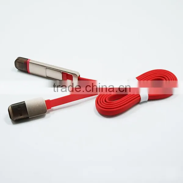 Factory Wholesale 2 in 1 Data Cable USB Charger Connector for Iphone photo-2